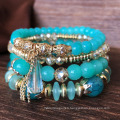 Bohemian Style Rhinestone Bangle Multi-Layer Beaded Crystal Bracelet Homme 2021